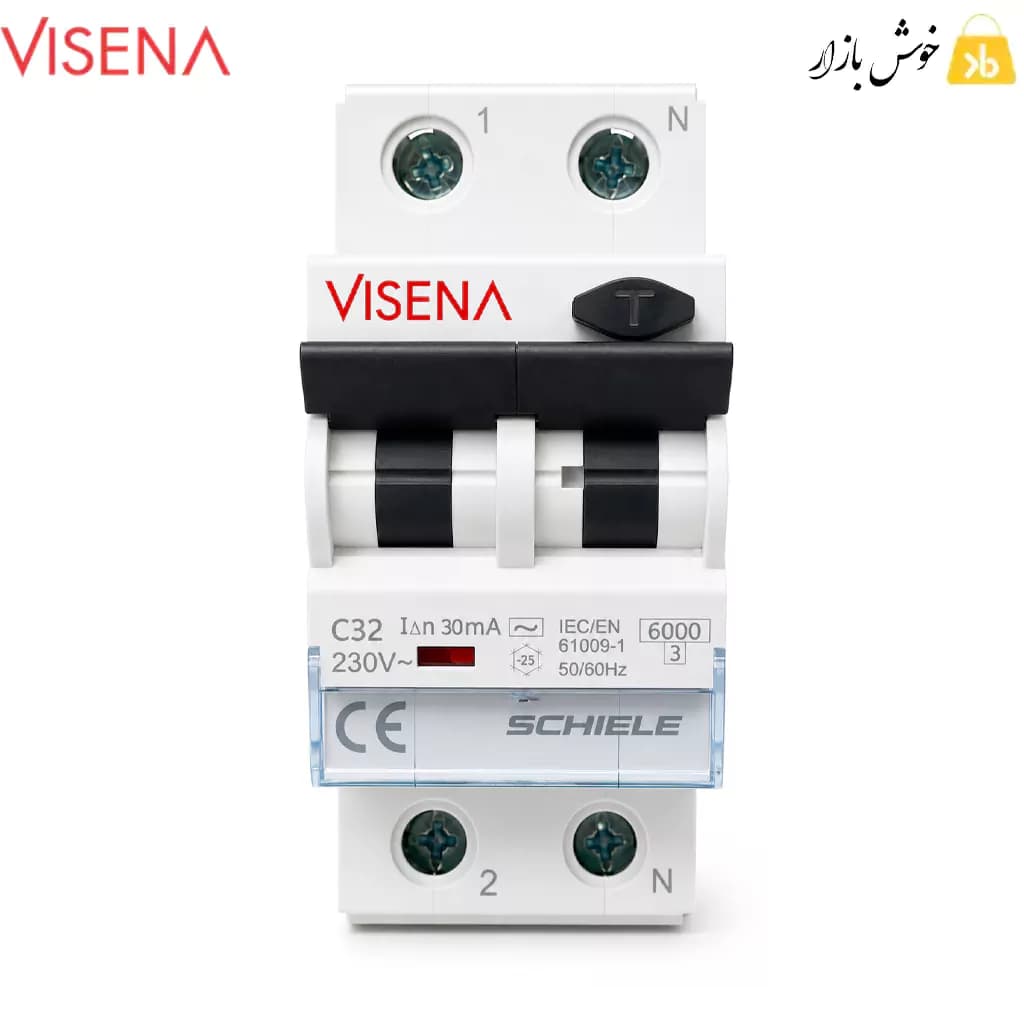 کلید محافظ جان ترکیبی (RCBO) ویسنا – جریان 32 آمپر (تیپ C)