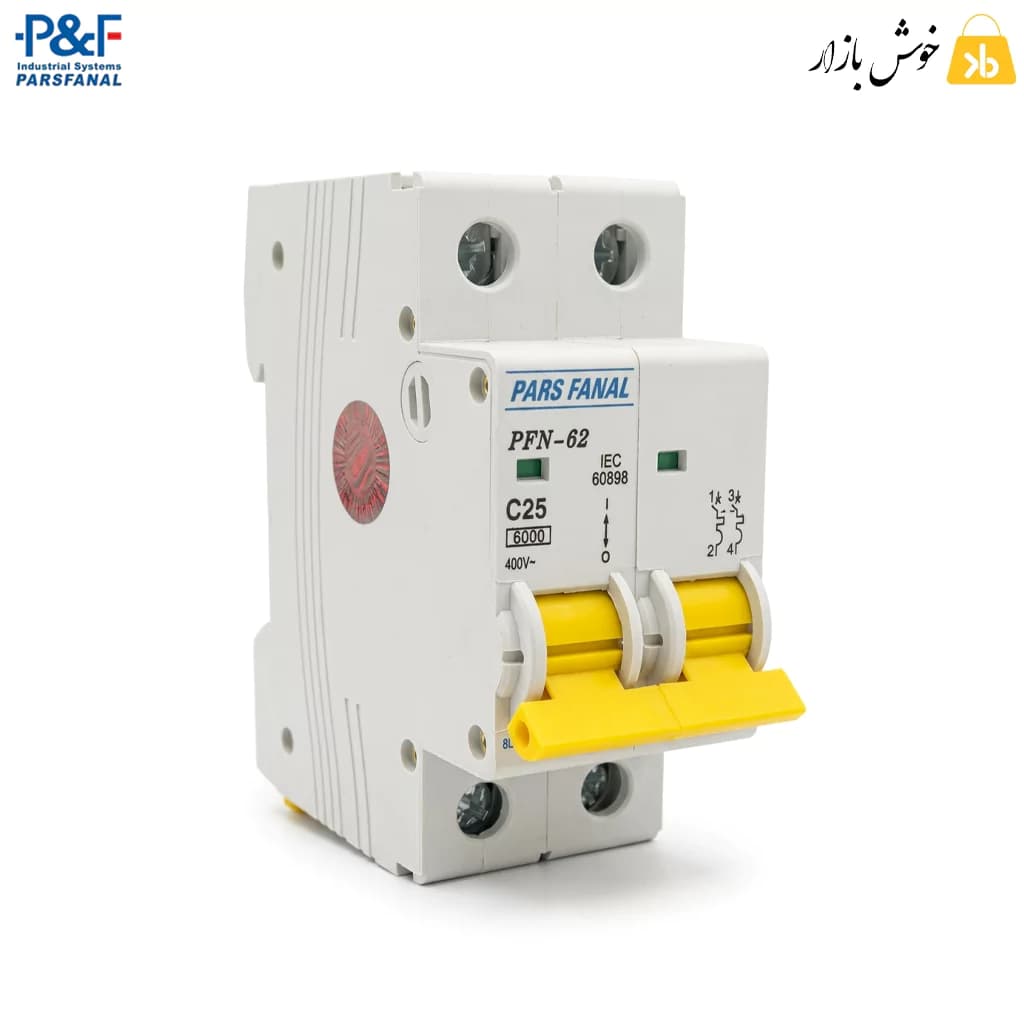 فیوز مینیاتوری 32 آمپر پارس فانال (Pars Fanal) تیپ C دو پل (1P+N) — تصویر ۹