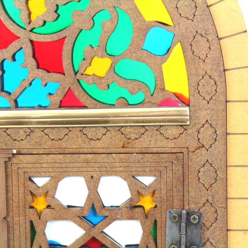 آینه مدل پنجره سنتی چوبی متوسط — تصویر ۴