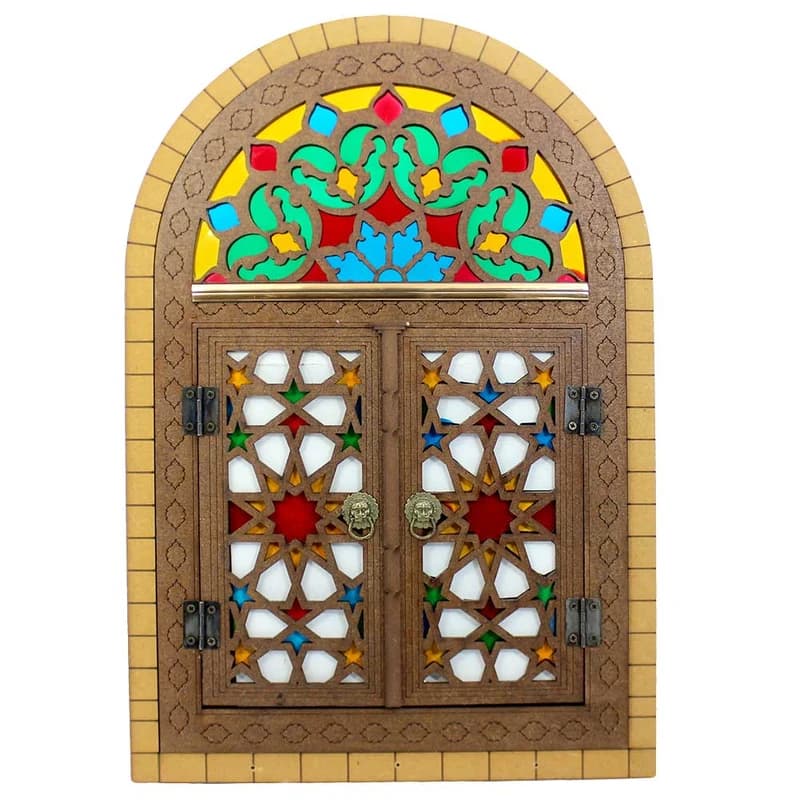 آینه مدل پنجره سنتی چوبی متوسط — تصویر ۲