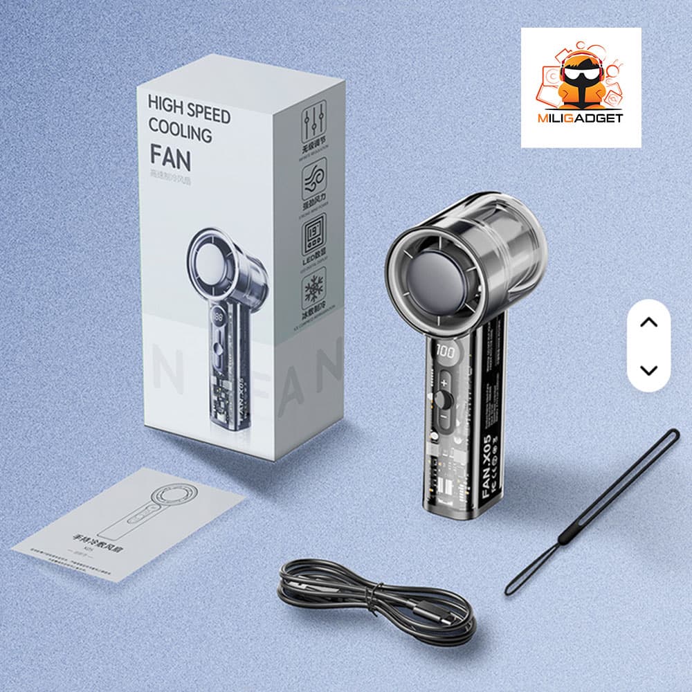 پنکه شارژی دیجیتال X05 با قابلیت یخ کننده — تصویر ۵