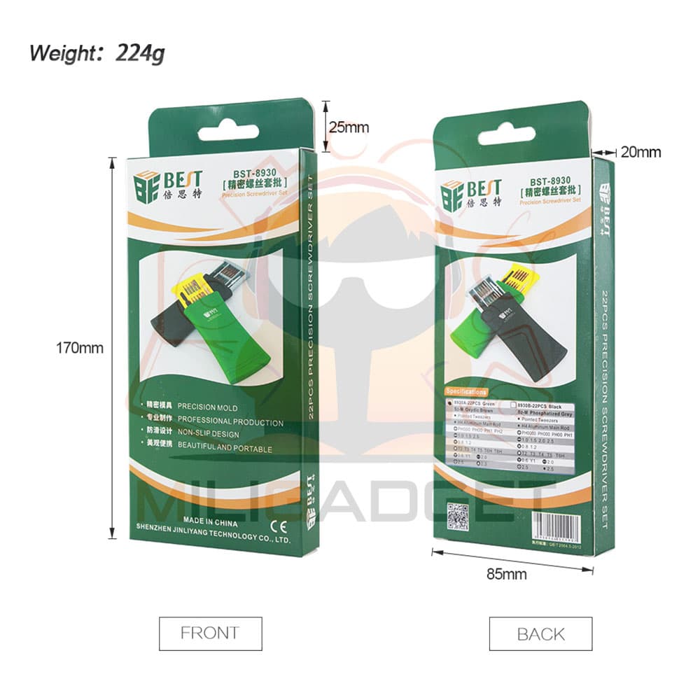 پیچ‌ گوشتی 22 سری مدل BST-8930A قاب مشکی — تصویر ۱۲