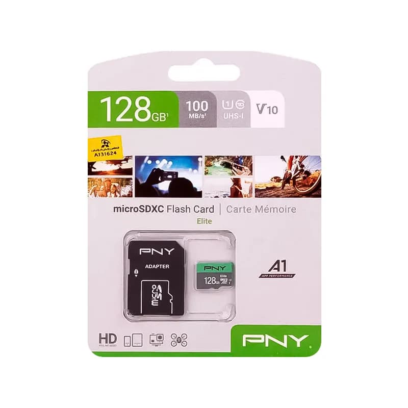 کارت حافظه MicroSDXC پی ان وای Elite کلاس 10 ظرفیت 128 گیگابایت + خشاب