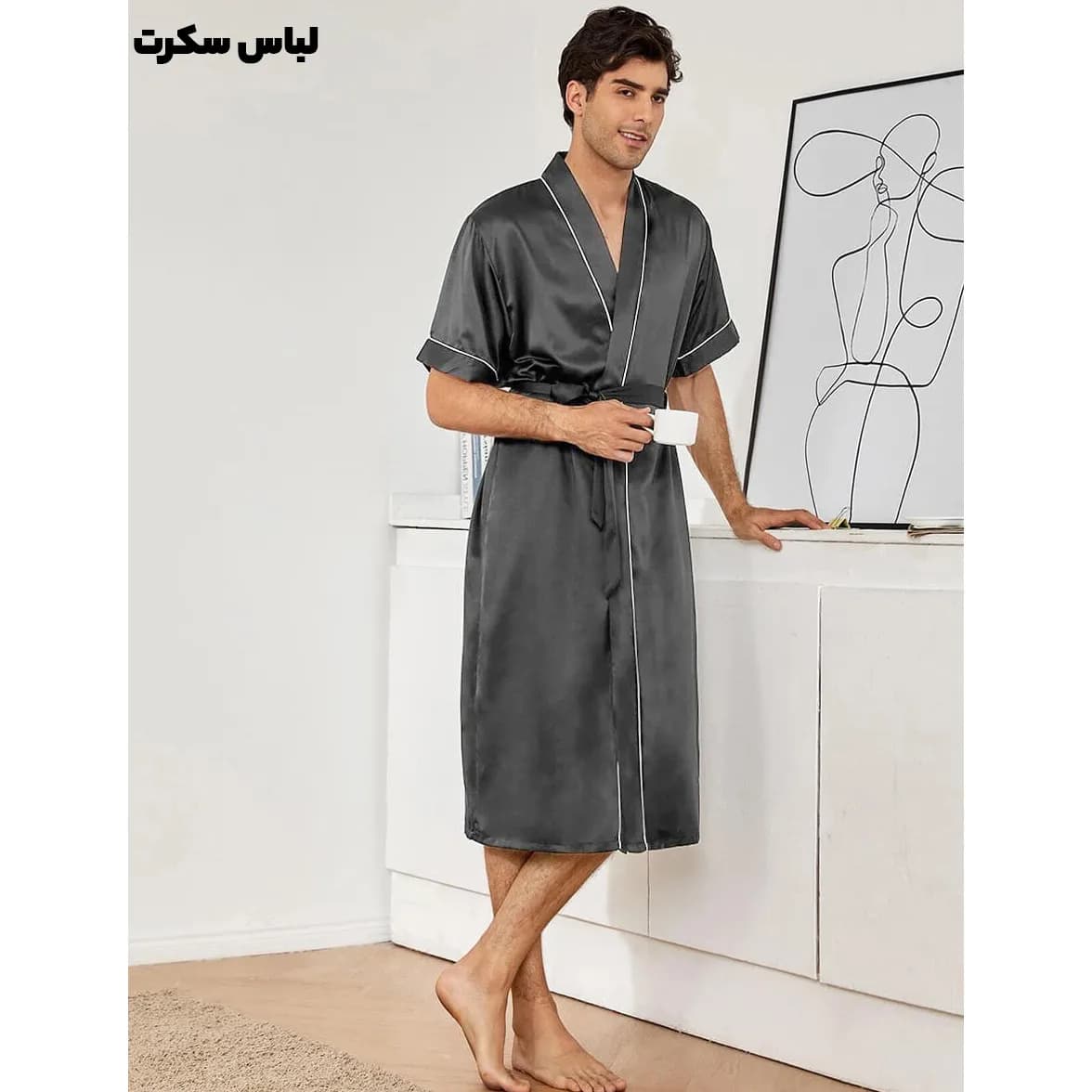 روبدوشامبر مردانه ساتن ابریشم 917