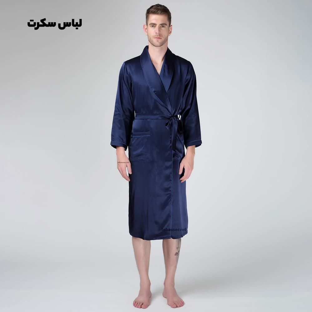 روبدوشامبر مردانه ساتن ابریشم Victoria919 — تصویر ۷