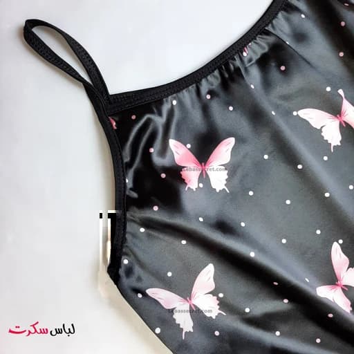 تاپ و شلوارک ساتن پروانه ls002 — تصویر ۳
