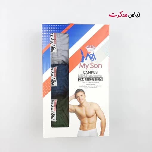 شورت مردانه پادار نخی بسته 3عددی ls320 — تصویر ۵