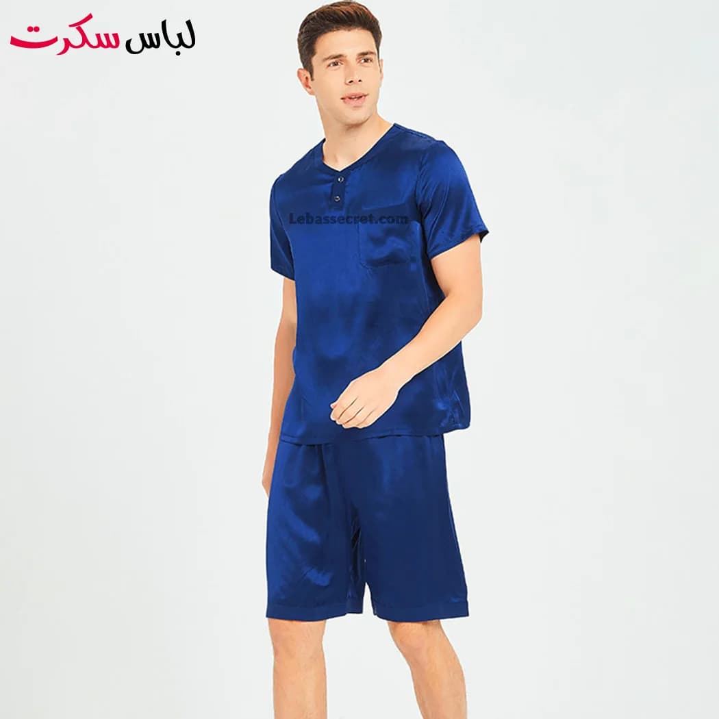 پیراهن شلوارک راحتی مردانه ساتن ابریشم lebassecret989 — تصویر ۱۱