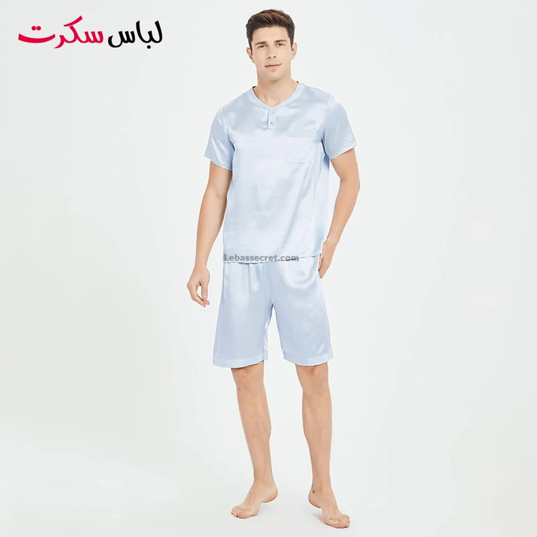 پیراهن شلوارک راحتی مردانه ساتن ابریشم lebassecret989 — تصویر ۱۰