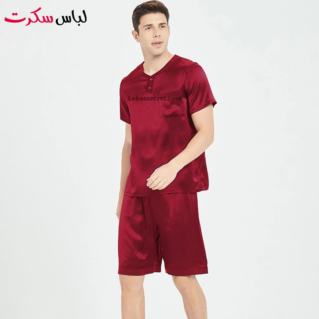 پیراهن شلوارک راحتی مردانه ساتن ابریشم lebassecret989 — تصویر ۵