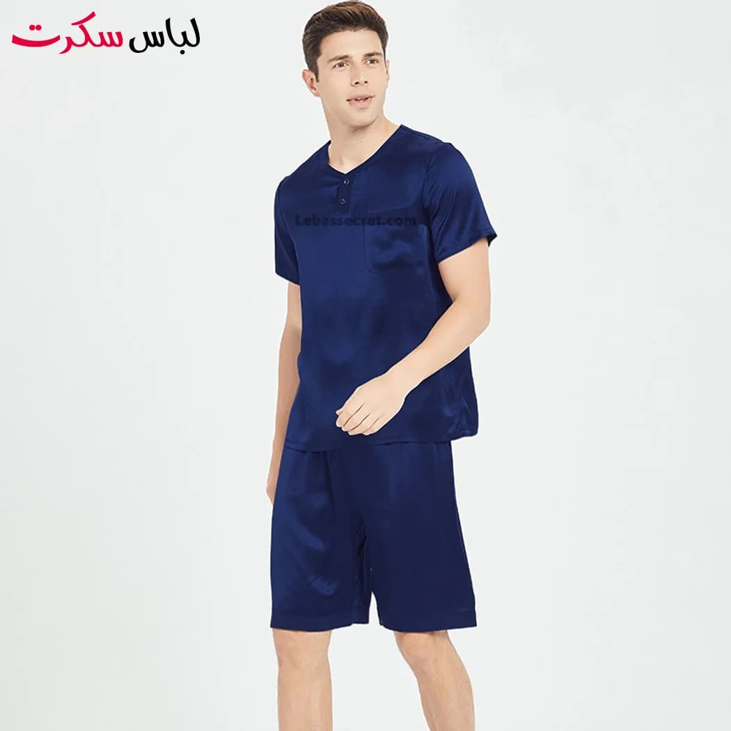 پیراهن شلوارک راحتی مردانه ساتن ابریشم lebassecret989 — تصویر ۴