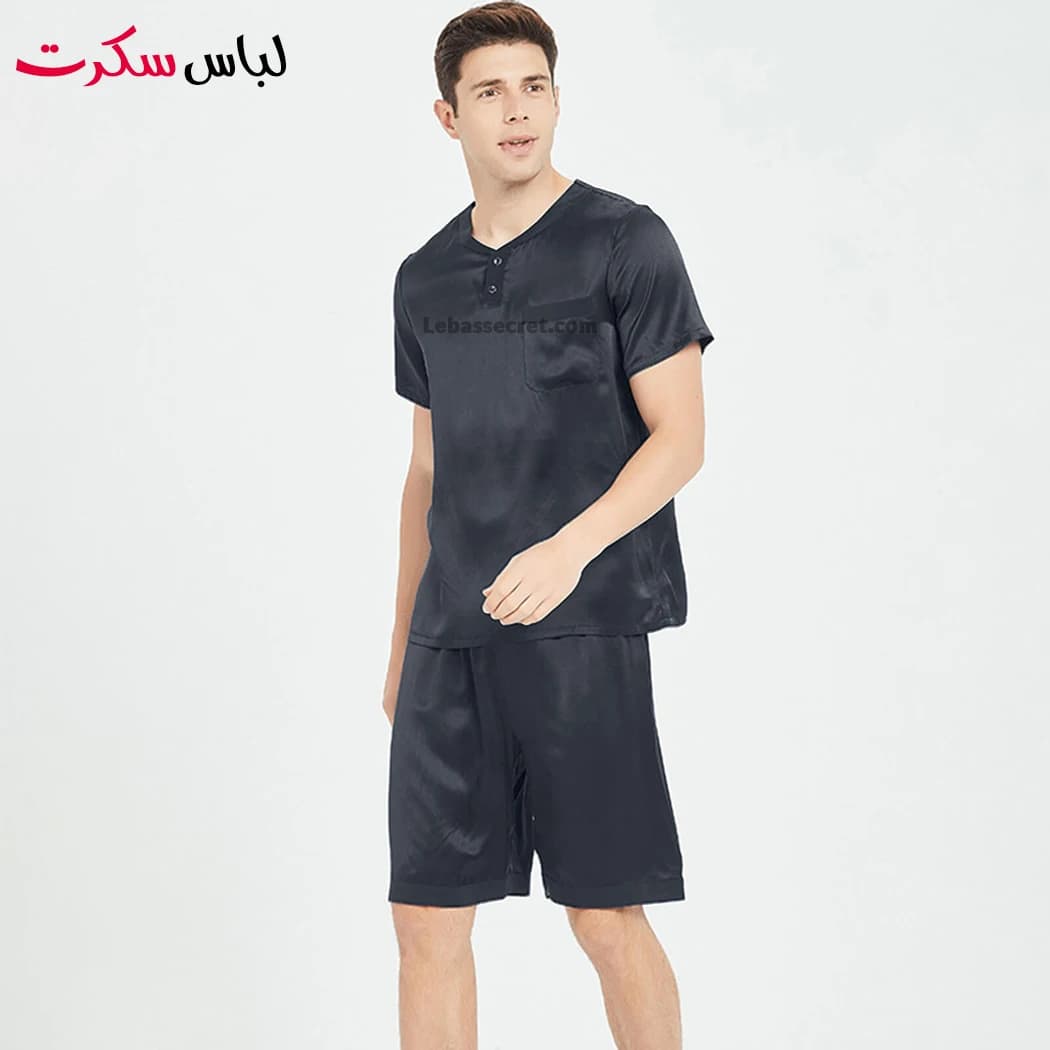 پیراهن شلوارک راحتی مردانه ساتن ابریشم lebassecret989 — تصویر ۷