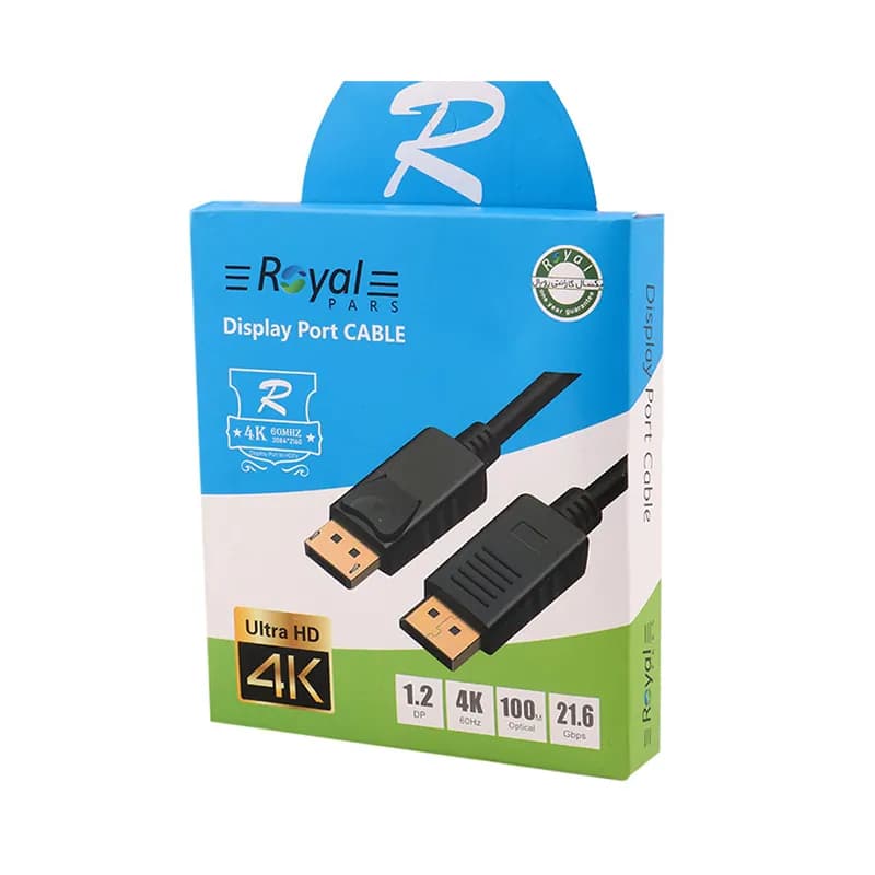 کابل تصویر Display Port رویال 4K با طول 3 متر — تصویر ۵