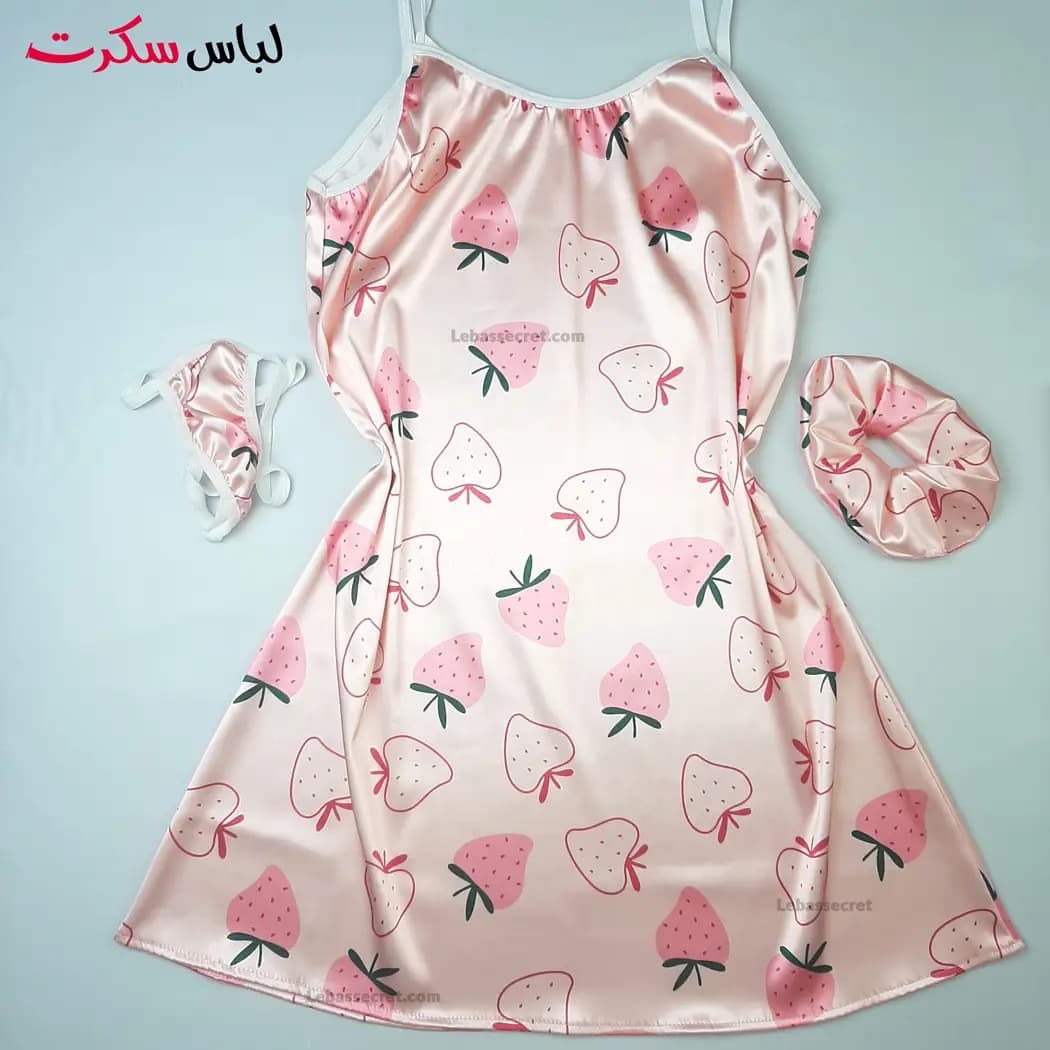 ست پیراهن زنانه، اسکرانچی و شورت لامبادا Lebassecret0831 — تصویر ۴