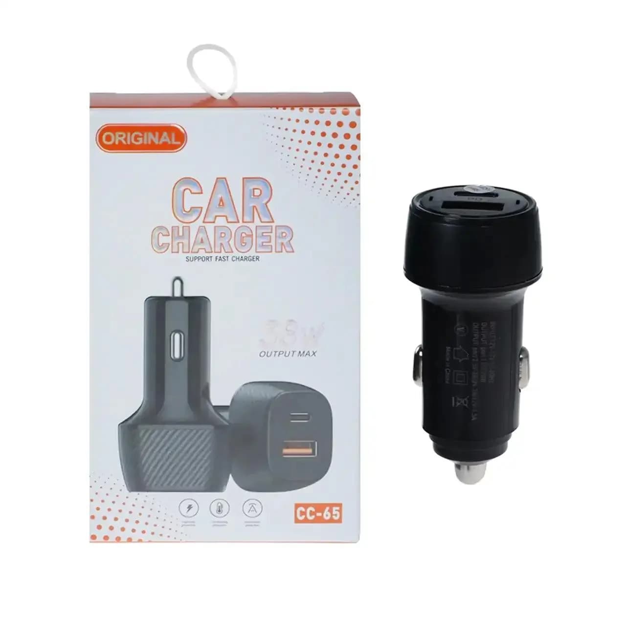 شارژر فندکی PD و فست دو پورت مدل CC-65 38W – مشکی – YSP