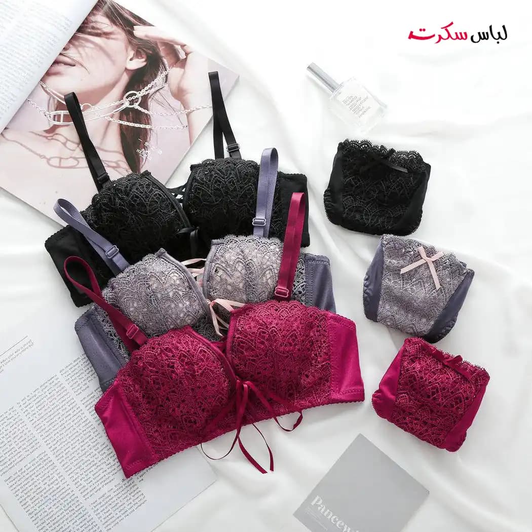 ست لباس زیر فانتزی گیپوری فنردار ls8896 — تصویر ۱۰