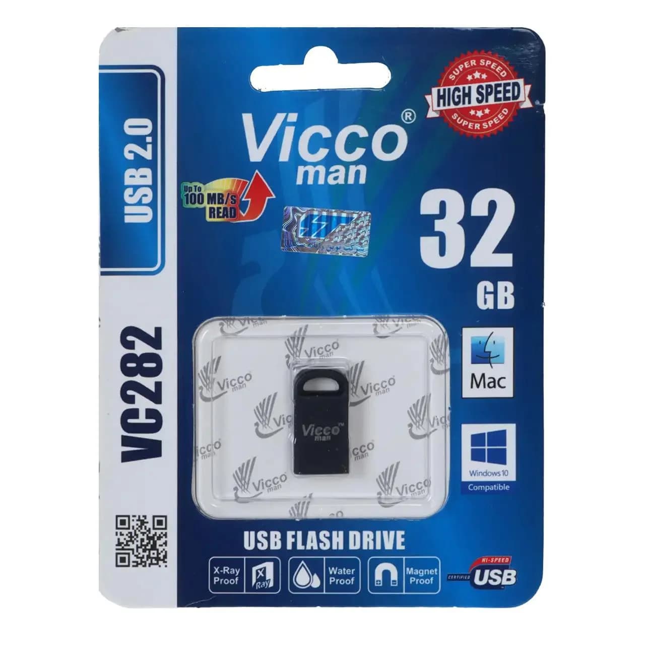 فلش مموری Vicco man مدل VC282 USB2.0 ظرفیت 32GB – مشکی (گارانتی مادام‌العمر رایانه نوین سگال) — تصویر ۳
