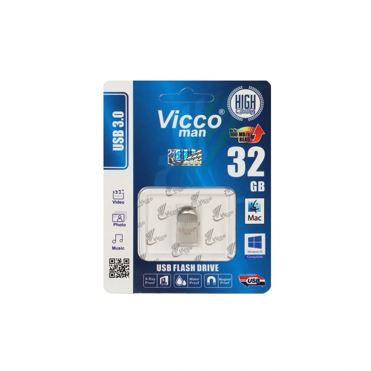 (گارانتی مادام‌العمر رایانه نوین سگال) نقره ای Vicco man VC371 S USB3.0 Flash Memory-32GB — تصویر ۳