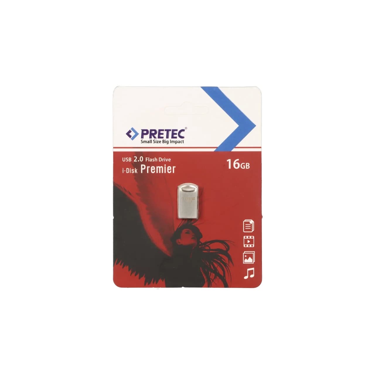 Pretec Premier USB 2.0 Flash Memory – 16GB – نقره ای (گارانتی فراگامان) — تصویر ۲