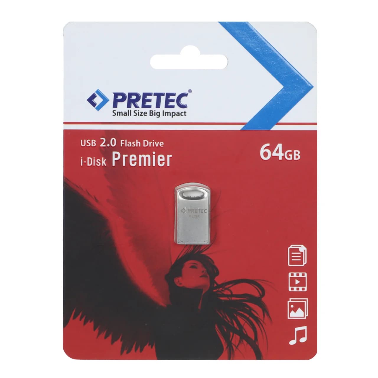 فلش مموری Pretec مدل Premier ظرفیت 64GB USB2.0 – نقره ای (گارانتی فراگامان) — تصویر ۳
