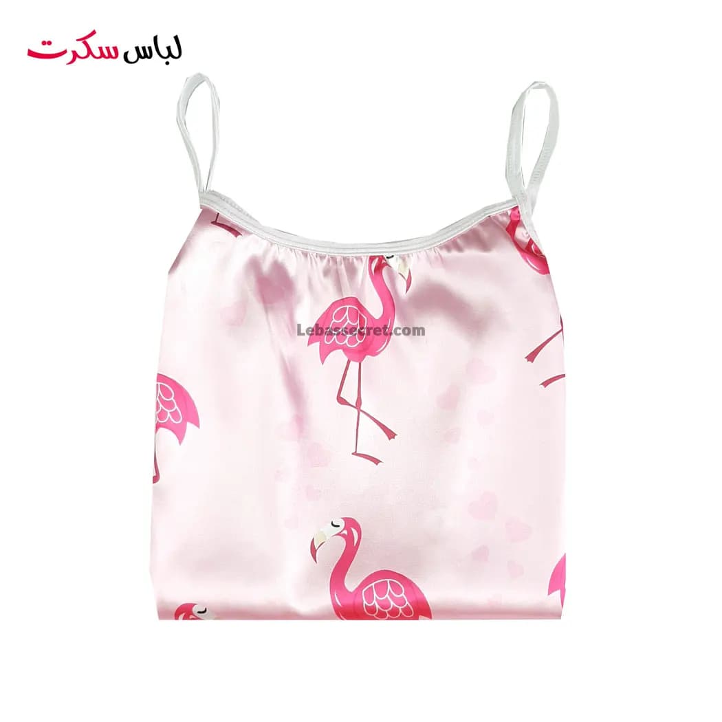 ست تاپ و شلوارک و اسکرانچی ساتن 1129 — تصویر ۳