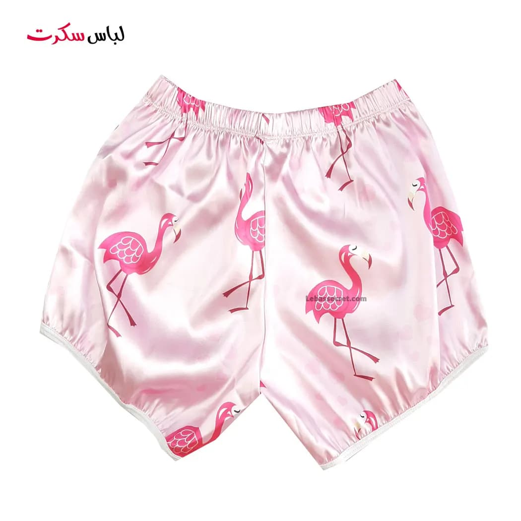 ست تاپ و شلوارک و اسکرانچی ساتن 1129 — تصویر ۴