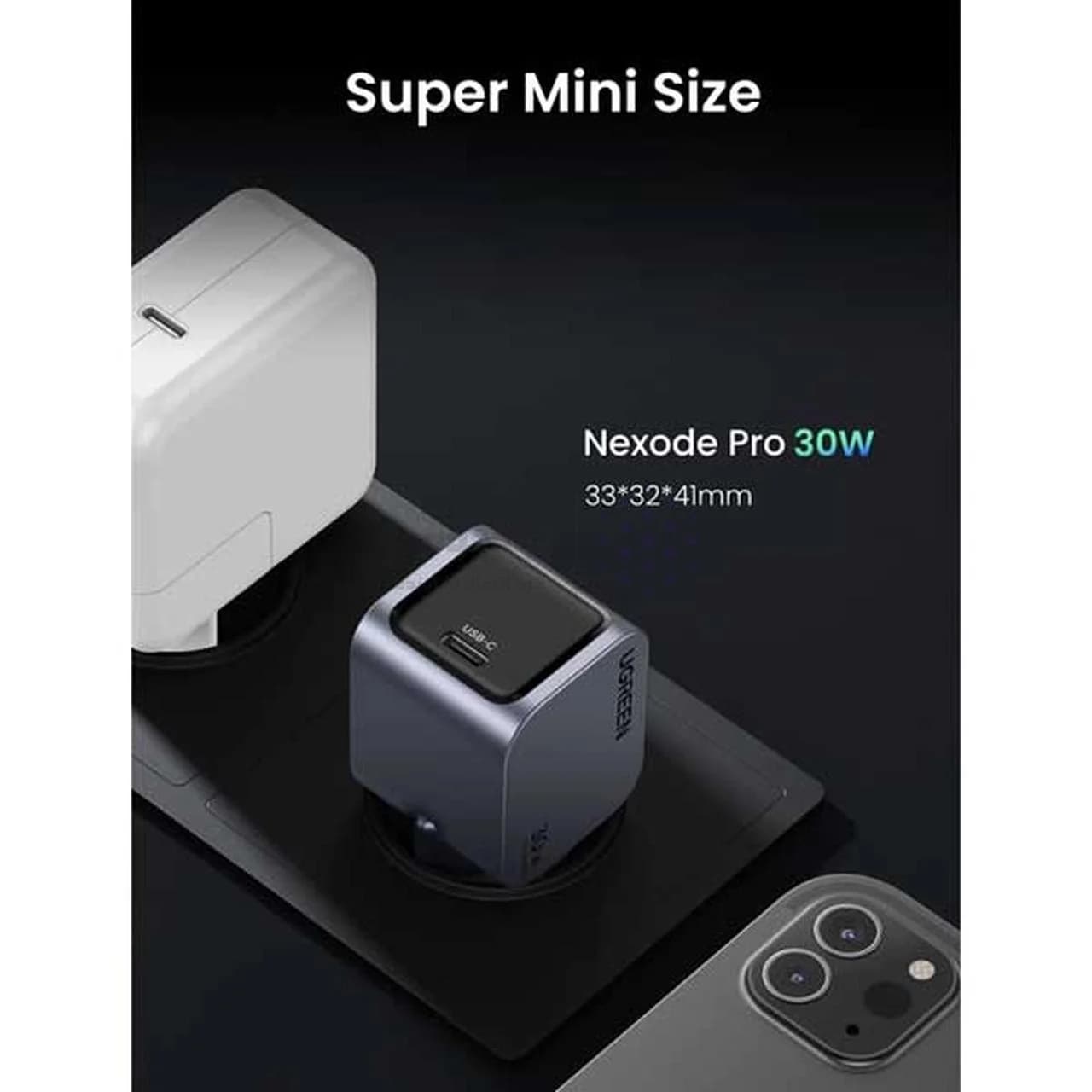 شارژر دیواری PD و فست تک پورت UGREEN مدل Nexode Pro X703-35006 30W -خاکستری (گارانتی 18 ماهه آسان پیشرو) — تصویر ۷