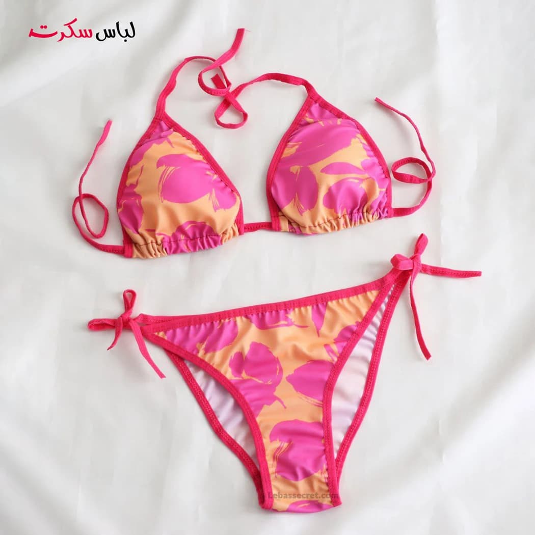 ست بیکینی گره ای گلدار ls0128 — تصویر ۶