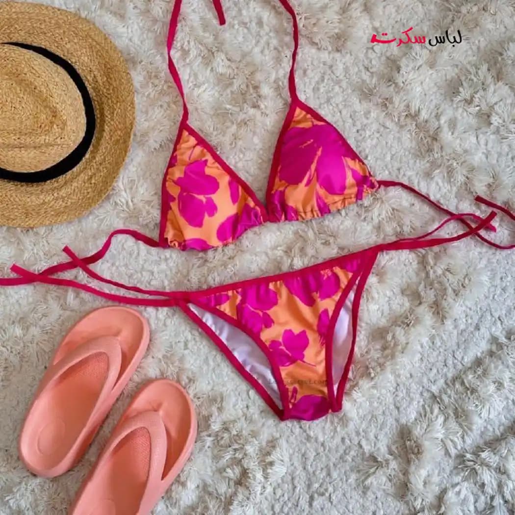 ست بیکینی گره ای گلدار ls0128 — تصویر ۵