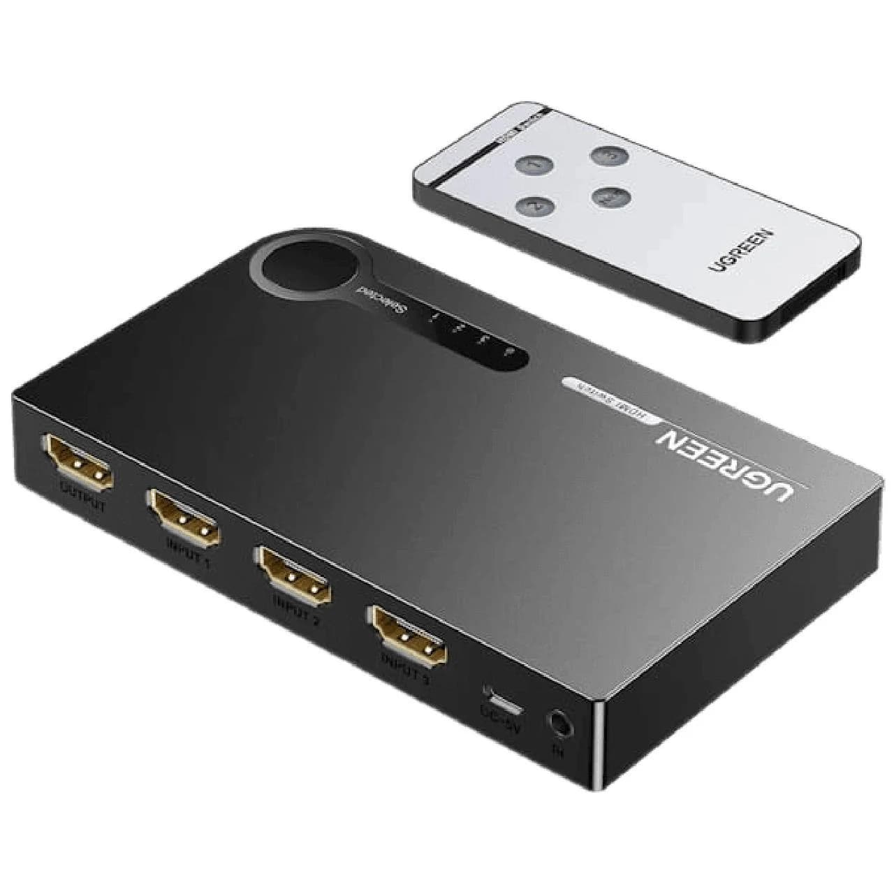 سوئیچ 3 پورت UGREEN HDMI 3D 4K مدل 40234 – مشکی (گارانتی 18 ماهه آسان پیشرو)