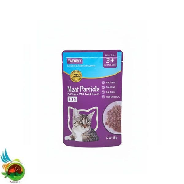 پوچ گربه فنبی مدل چانکی طعم ماهی Faenbei meat particle fish وزن ۸۵ گرم — تصویر ۲