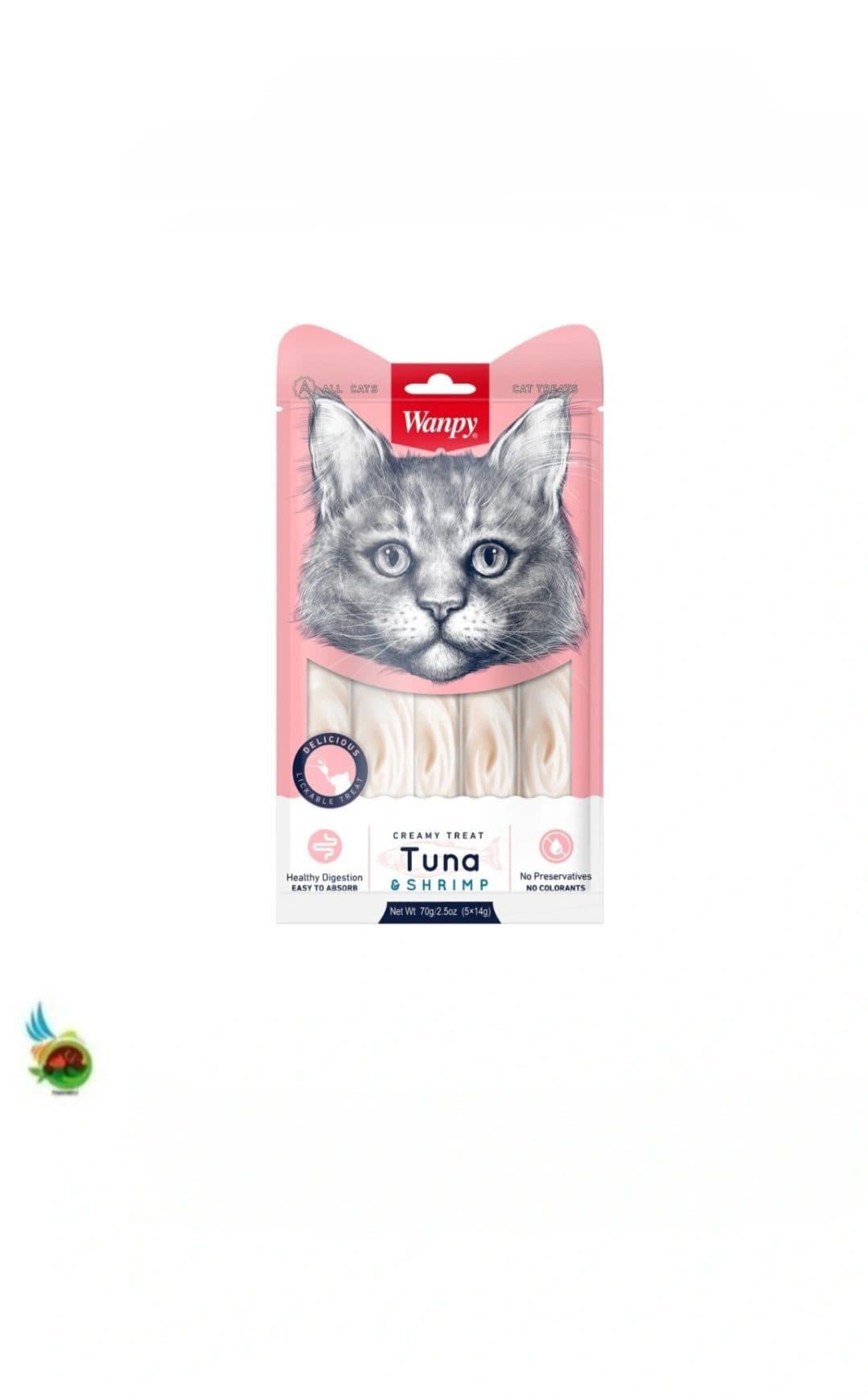 بستنی گربه ونپی طعم تن و میگو Wanpy creamy treat tuna & shrimp بسته 5 عددی