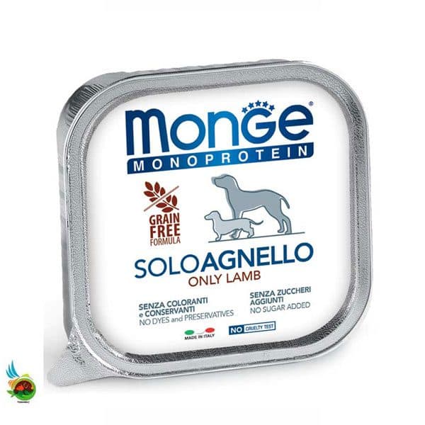 ووم سگ مونژه مونو پروتئین طعم بره Monge mono protein lamb وزن ۱۵۰ گرم