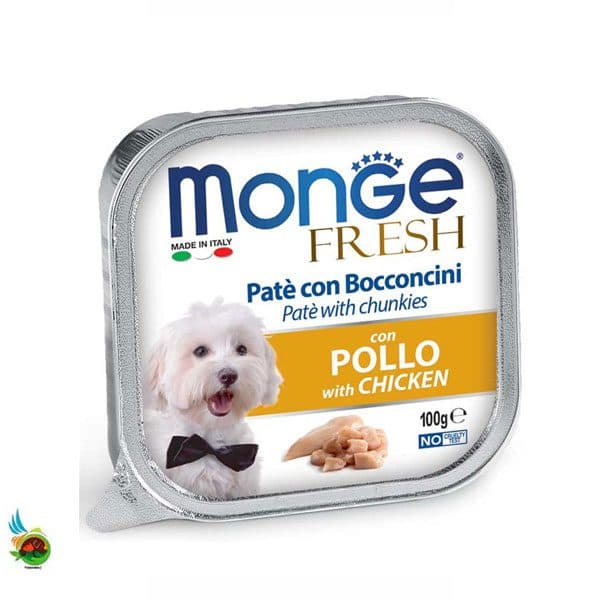 ووم سگ مونژه فرش طعم مرغ Monge fresh adult dog with chicken وزن ۱۰۰ گرم