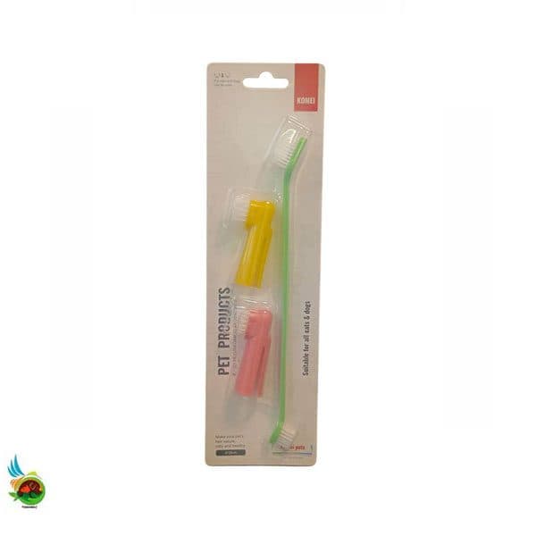 ست مسواک دوطرفه سگ و گربه Komei pets