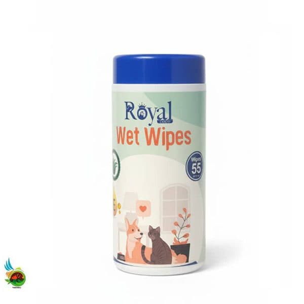 دستمال مرطوب سگ و گربه رویال کوکو Royal coco wet wipes بسته ۵۵ عددی