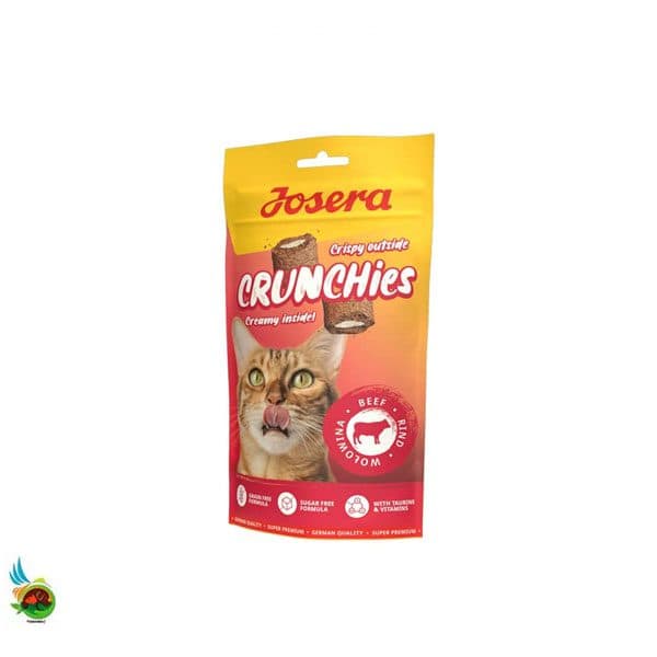 تشویقی گربه کرانچی مغزدار جوسرا طعم گوشت Josera cat crunchies with beef وزن ۶۰ گرم