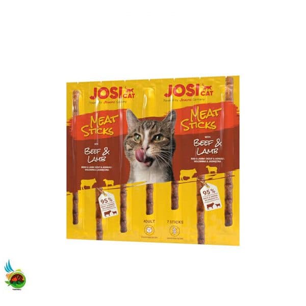تشویقی مدادی جوسی کت طعم گوشت و بره Josicat meat sticks beef and lamb بسته ۷ عددی