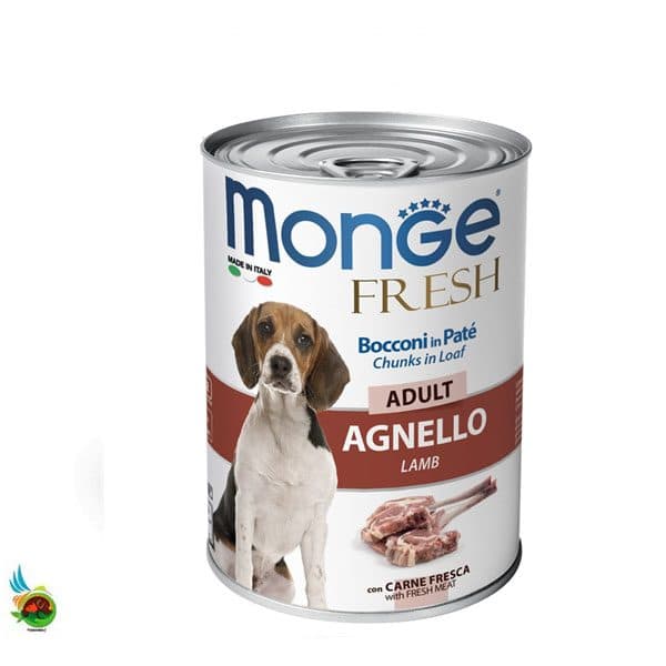 کنسرو سگ مونژه فرش طعم بره Monge fresh adult dog with lamb وزن ۴۰۰ گرم