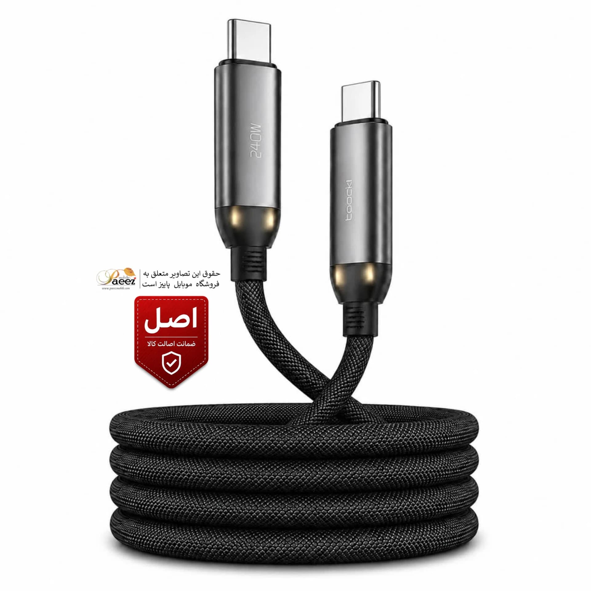 کابل شارژ USB-C هوشمند Toocki مدل 240W با طول 1 متر — تصویر ۲
