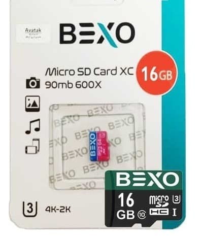 رم میکرو بکسو SD 16 گیگابایت BEXO U3 ، سرعت خواندن 90MB/s کلاس C10 (فرم فاکتور MicroSDHC)