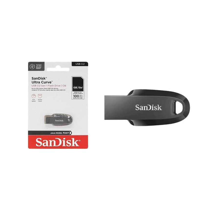 فلش مموری سن دیسک مدل CZ550 CURVE USB3.2 ظرفیت 32 گیگابایت
