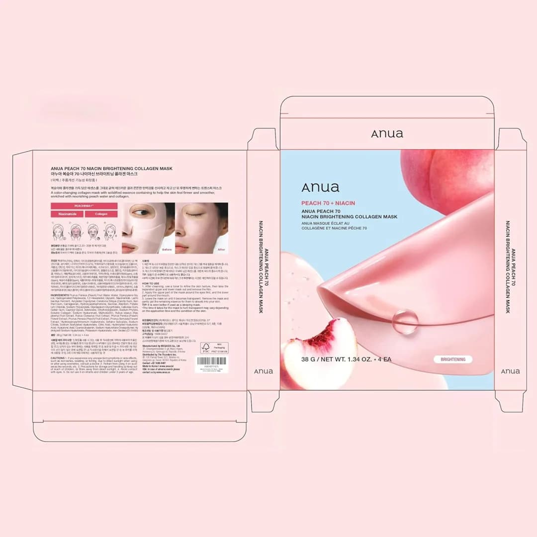 ماسک ورقه ای سرم هلو نیاسینامید آنوا روشن کننده و آبرسان — تصویر ۸