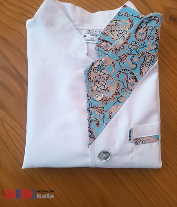 روپوش رستورانی خضرا مدل صدرا سفید — تصویر ۵