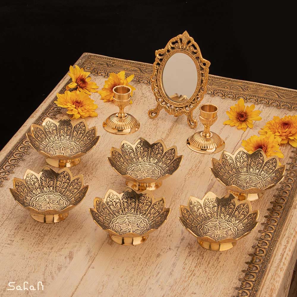 ست هفت سین برنجی آنتیک کد 1153
