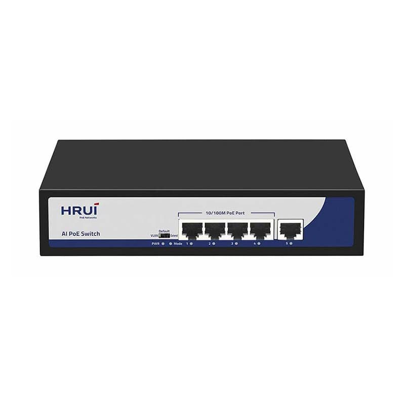 سوئیچ 4 پورت PoE شبکه HRUI HR900-AF-41N در بازار شبکه — تصویر ۳