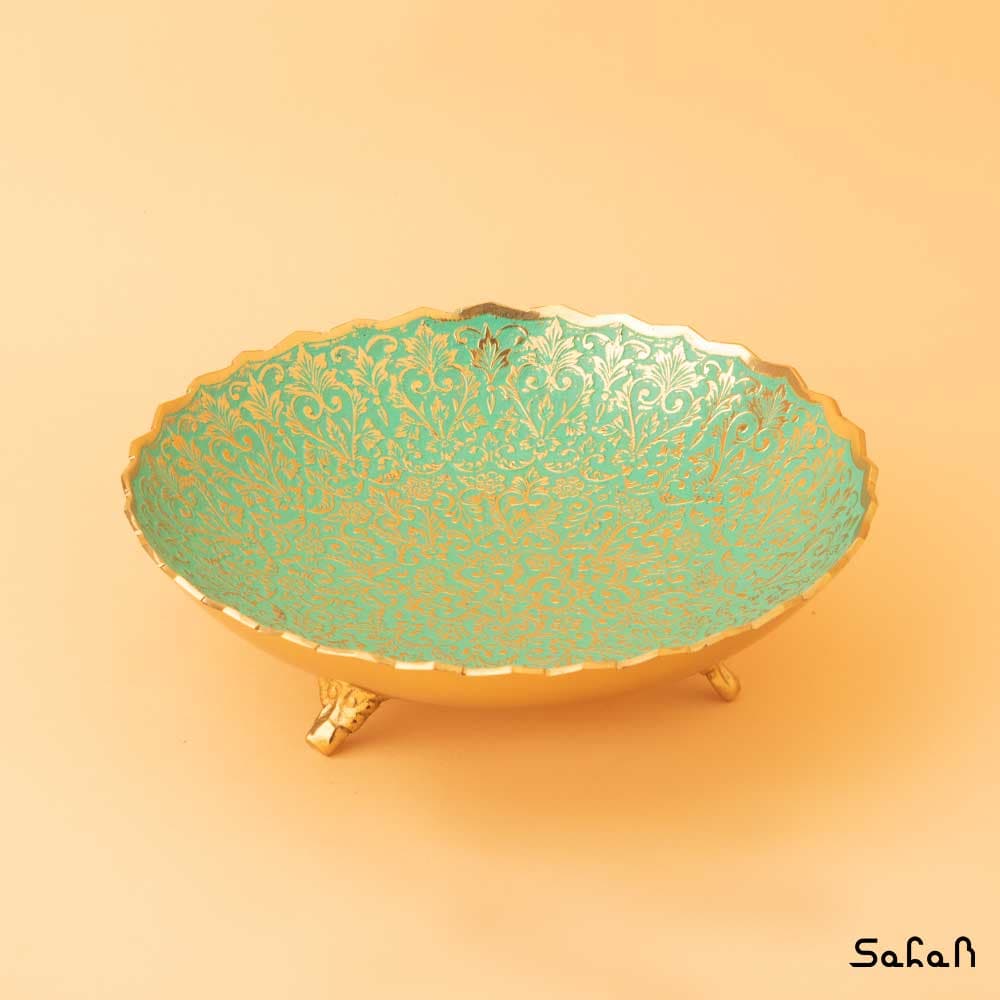 شیرینی خوری برنجی پایه گود