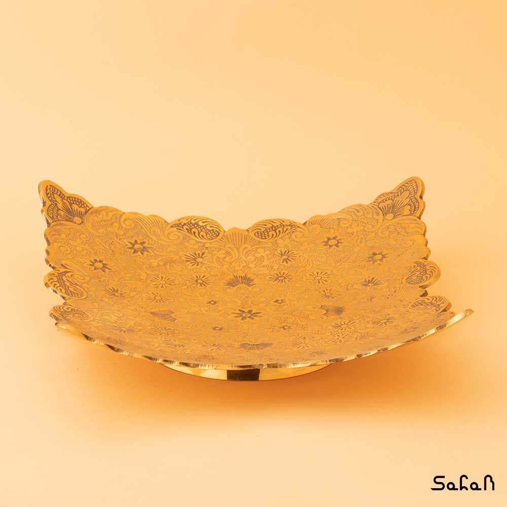 شیرینی خوری طلایی مدل مربع
