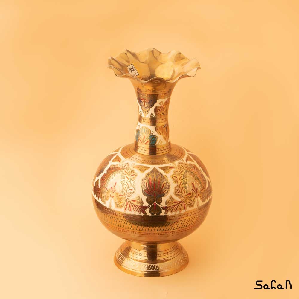 گلدان برنجی قلم زنی