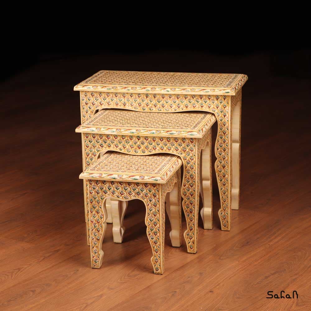 ست میز عسلی استخوانی کلکسیونی